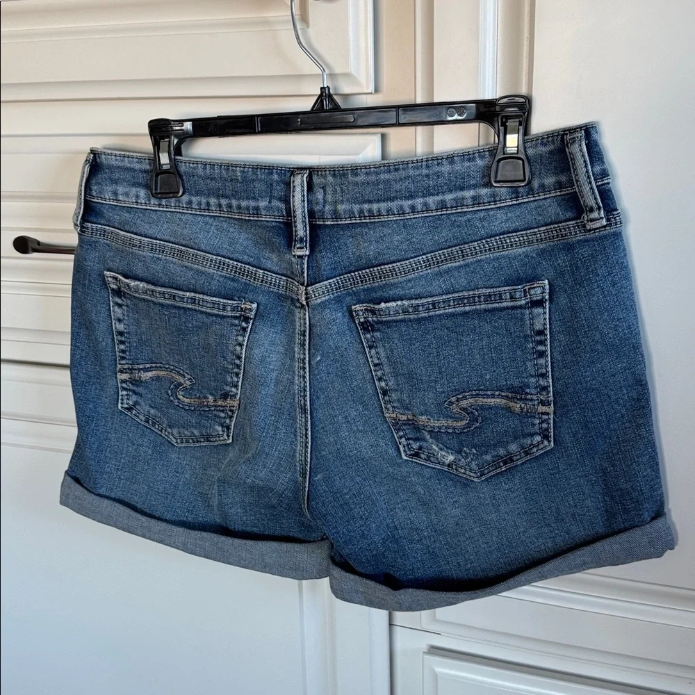 Silver Jeans Distressed Blue Jean Shorts